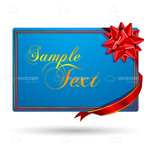 Gift Card Box with Bow and Sample Text
